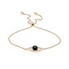 Thumbnail Image 1 of EFFY™ Collection 6.0mm Onyx and 0.15 CT. T.W. Diamond Evil Eye Bolo Bracelet in 14K Gold – 9"