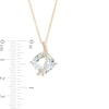Thumbnail Image 3 of EFFY™ Collection 11.0mm Cushion-Cut Green Quartz and 0.07 CT. T.W. Diamond Swirl Ribbon Overlay Pendant in 14K Gold