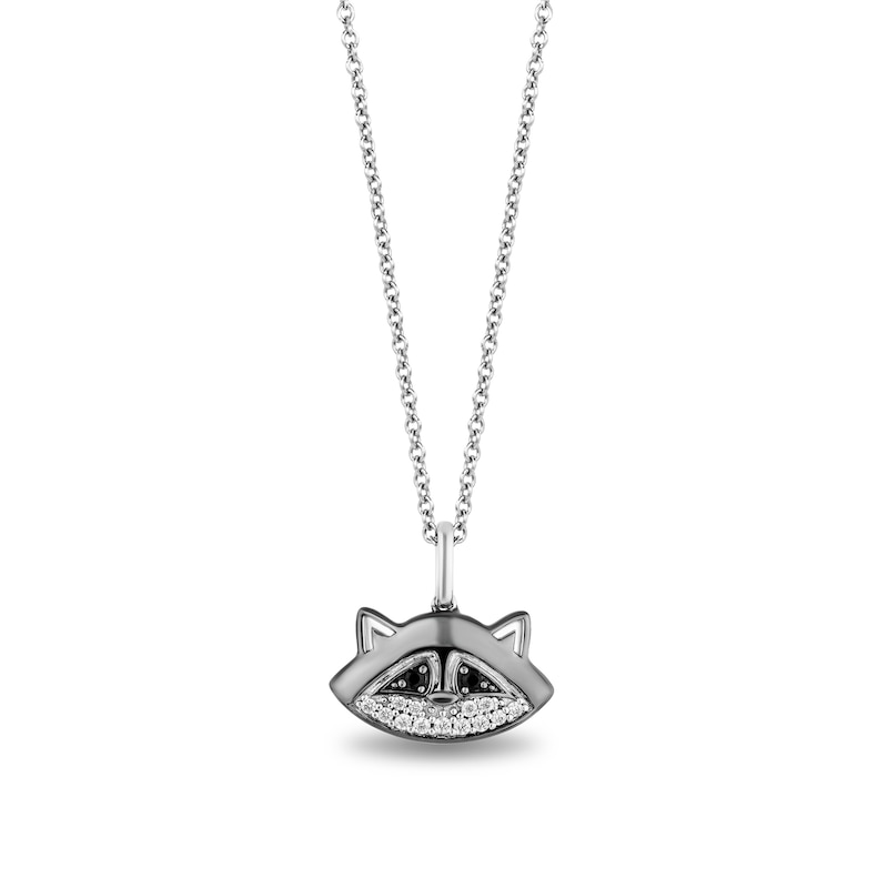 Enchanted Disney Pocahontas 0.115 CT. T.W. Black and White Diamond Meeko Pendant in Sterling Silver|Peoples Jewellers