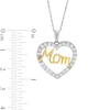 Thumbnail Image 3 of White Lab-Created Sapphire "Mom" Heart Pendant in Sterling Silver and 14K Gold Plate