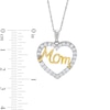 Thumbnail Image 2 of White Lab-Created Sapphire "Mom" Heart Pendant in Sterling Silver and 14K Gold Plate