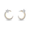 Enchanted Disney Jasmine 0.14 CT. T.W. Diamond Crescent Moon and Star Stud Earrings in Sterling Silver and 10K Gold