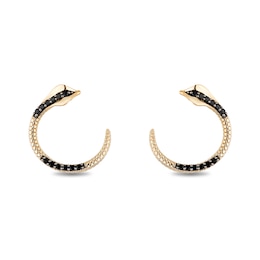 Enchanted Disney Villains Jafar 0.18 CT. T.W. Black Diamond Circle Stud Earrings in 10K Gold