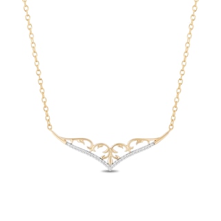 Enchanted Disney Jasmine 0.085 CT. T.W. Diamond Tiara Necklace in 10K Gold