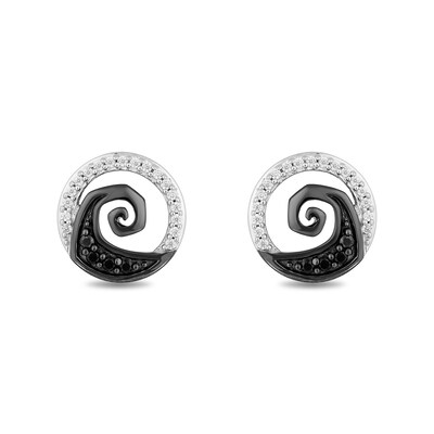 Disney Treasures The Nightmare Before Christmas 0.145 CT. T.W. Diamond Hill Stud Earrings in Sterling Silver