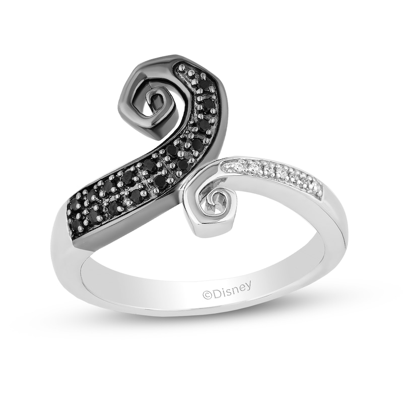 Main Image 1 of Disney Treasures The Nightmare Before Christmas 0.115 CT. T.W. Diamond Bypass Hill Ring in Sterling Silver