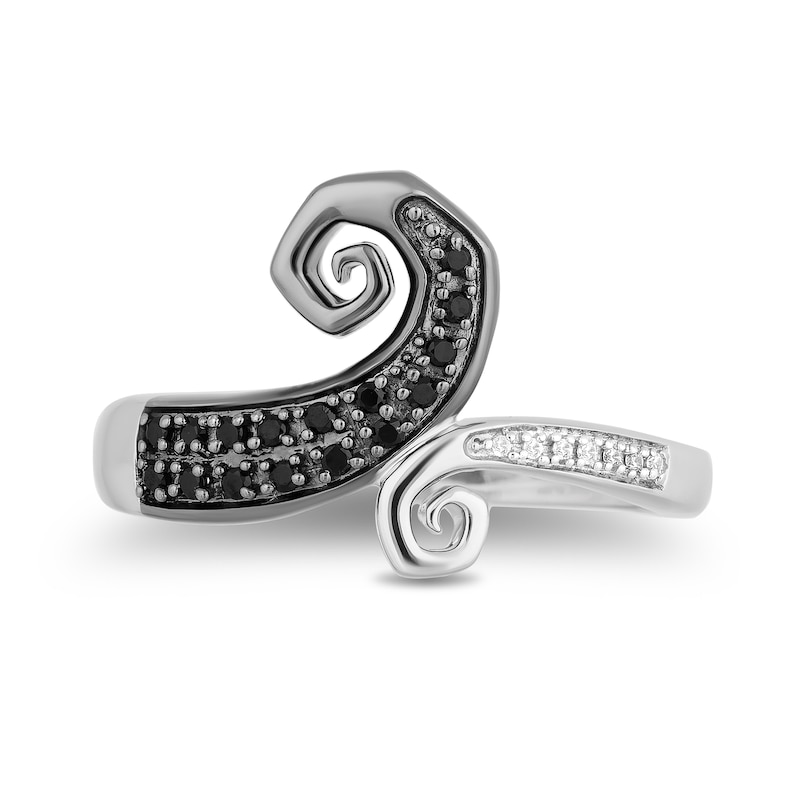 Main Image 4 of Disney Treasures The Nightmare Before Christmas 0.115 CT. T.W. Diamond Bypass Hill Ring in Sterling Silver