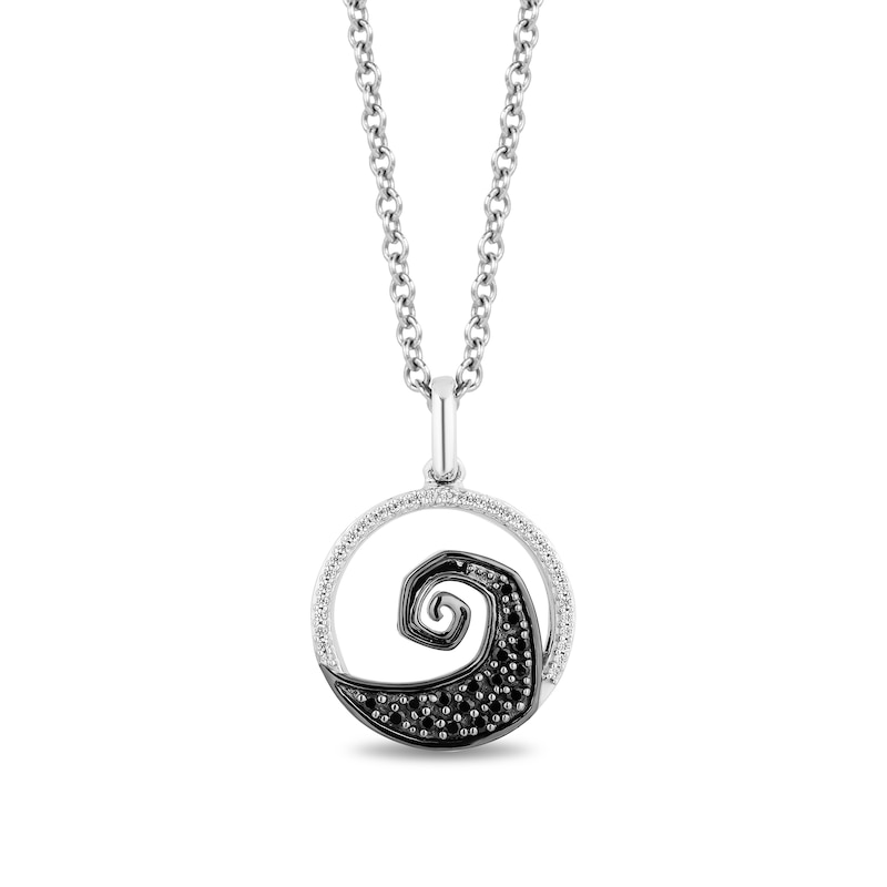 Main Image 1 of Disney Treasures The Nightmare Before Christmas 0.18 CT. T.W. Diamond Hill Pendant in Sterling Silver
