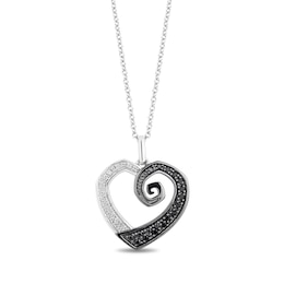 Disney Treasures The Nightmare Before Christmas 0.18 CT. T.W. Diamond Heart-Shaped Hill Pendant in Sterling Silver