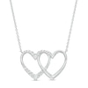 Thumbnail Image 1 of 0.33 CT. T.W. Journey Diamond Side by Side Hearts Necklace in 10K White Gold