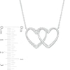Thumbnail Image 3 of 0.33 CT. T.W. Journey Diamond Side by Side Hearts Necklace in 10K White Gold