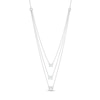 1.00 CT. T.W. Certified Sideways Emerald-Cut Lab-Created Diamond Triple Strand Necklace in 14K White Gold (F/SI2)