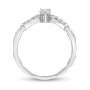 Thumbnail Image 5 of Pear-Shaped White Lab-Created Sapphire and 0.08 CT. T.W. Diamond Twist Split Shank Promise Ring in Sterling Silver
