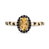 Thumbnail Image 4 of Disney Treasures Winnie the Pooh Oval Citrine and 0.18 CT. T.W. Black Diamond Frame Ring in Sterling Silver and 10K Gold