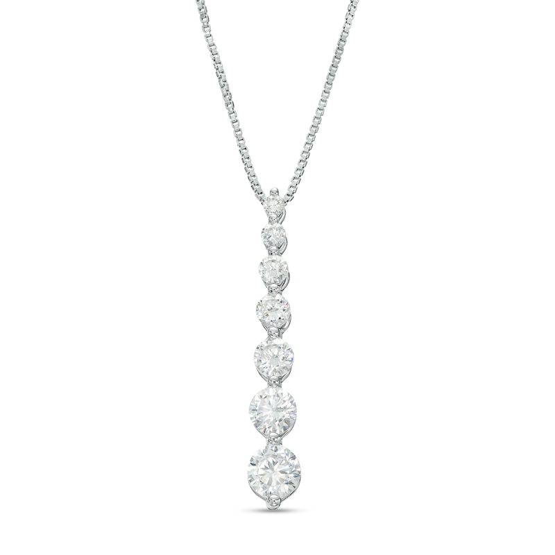 Main Image 1 of 1.00 CT. T.W. Journey Certified Lab-Grown Diamond Pendant in 14K White Gold (F/SI2)
