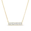 0.15 CT. T.W. Baguette and Round Diamond Bar Necklace in 10K Gold