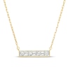 Thumbnail Image 0 of 0.15 CT. T.W. Baguette and Round Diamond Bar Necklace in 10K Gold