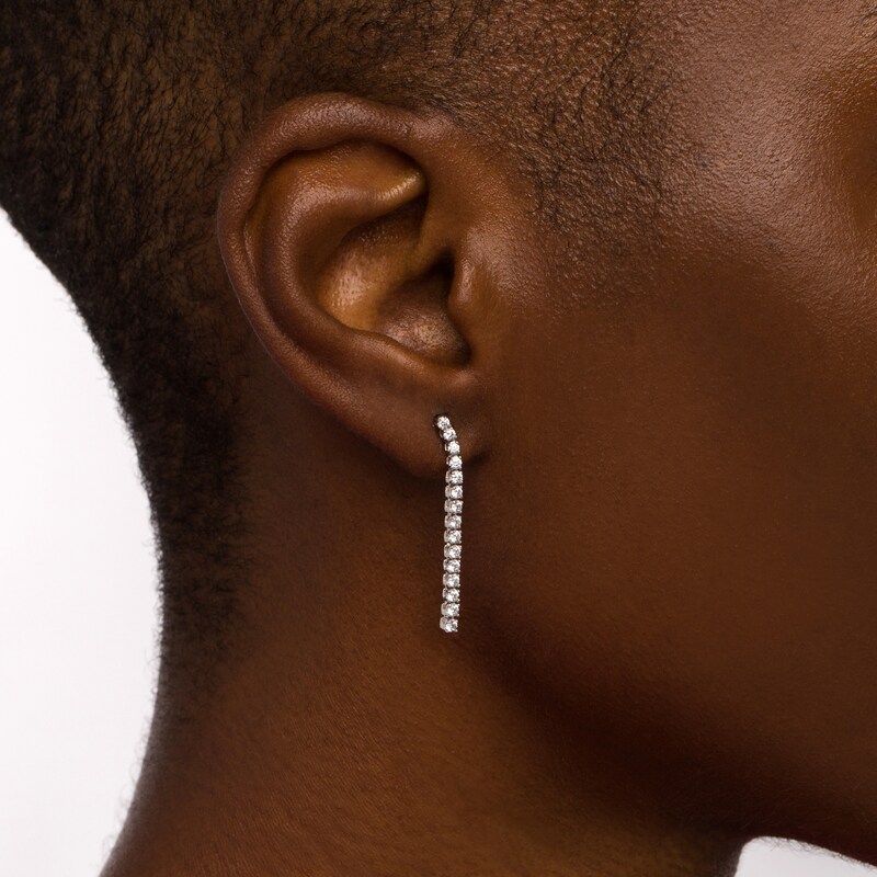 Main Image 2 of 0.75 CT. T.W. Certified Lab-Grown Diamond Stick Drop Earrings in 14K White Gold (F/SI2)