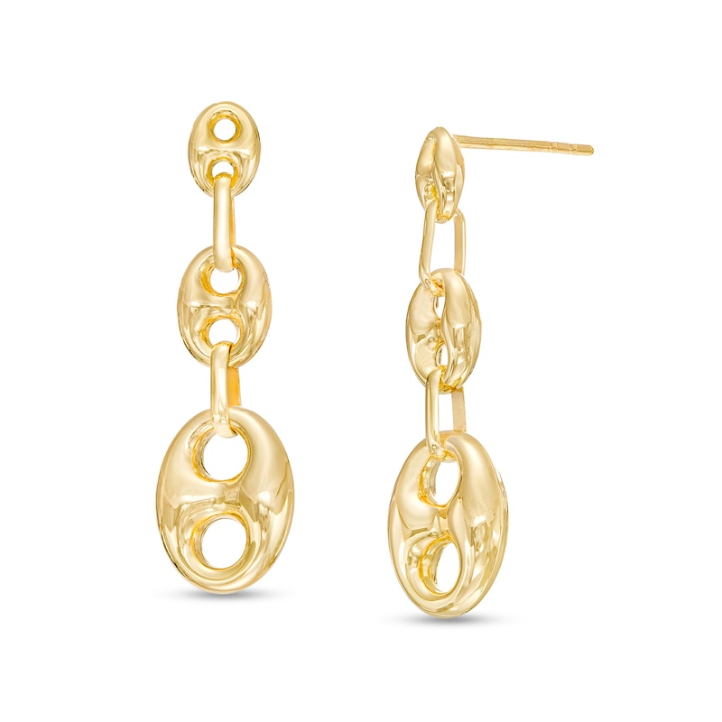 Graduated Mariner Link Drop Earrings in 14K Gold|Peoples Jewellers