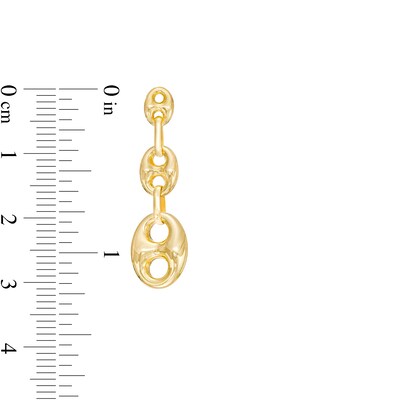 Graduated Mariner Link Drop Earrings in 14K Gold