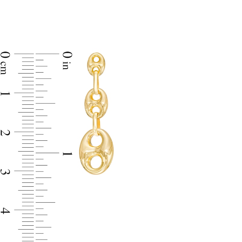 Graduated Mariner Link Drop Earrings in 14K Gold