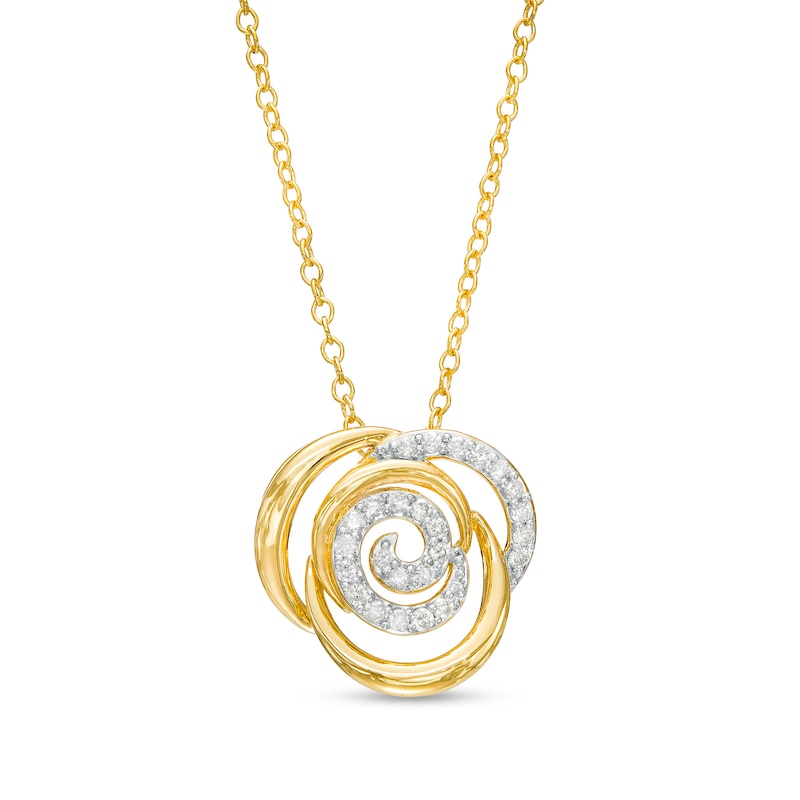 0.15 CT. T.W. Diamond Abstract Rose Pendant in 10K Gold|Peoples Jewellers