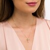 Thumbnail Image 2 of 0.10 CT. T.W. Diamond Stacked Cross Pendant in 10K Gold
