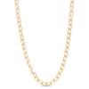 Italian Gold 4.8mm Diamond-Cut Brilliance Bead Accent Solid Curb-Style Chain Link Necklace in 18K Gold