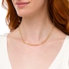 Thumbnail Image 2 of 4.8mm Diamond-Cut Brilliance Bead Accent Curb-Style Chain Link Necklace in 18K Gold - 18"