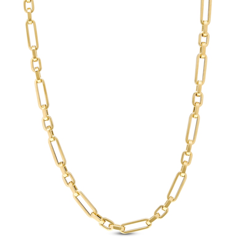 Main Image 1 of 3.5mm Paper Clip-Style and Squared Oval Link Choker Necklace in 18K Gold - 16"