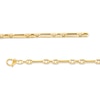 Thumbnail Image 2 of Italian Gold 3.5mm Paper Clip-Style and Squared Oval Link Choker Necklace in 18K Gold - 16"