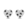 Disney Treasures 101 Dalmatians 0.18 CT. T.W. Black and White Diamond Heart Stud Earrings in Sterling Silver
