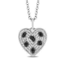 Disney Treasures 101 Dalmatians 0.18 CT. T.W. Black and White Diamond Heart Pendant in Sterling Silver