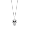 Thumbnail Image 1 of Disney Treasures Coco 0.065 CT. T.W. Black and White Diamond Skull Pendant in Sterling Silver