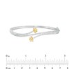 By Women for Women 0.50 CT. T.W. Diamond Lined Lotus Flower Bangle in 10K Two-Tone Gold - 7.15"
