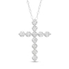 Thumbnail Image 1 of 0.50 CT. T.W. Multi-Diamond Bubble Cross Pendant in 10K White Gold
