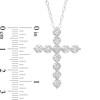 0.50 CT. T.W. Multi-Diamond Bubble Cross Pendant in 10K White Gold