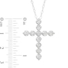 Thumbnail Image 1 of 0.50 CT. T.W. Multi-Diamond Bubble Cross Pendant in 10K White Gold