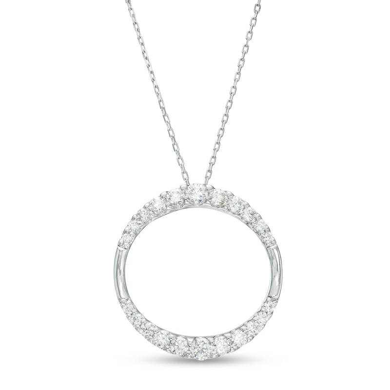 0.75 CT. T.W. Journey Diamond Circle Pendant in 10K White Gold|Peoples Jewellers