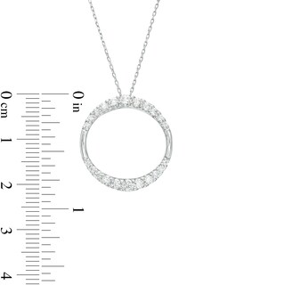 0.75 CT. T.W. Journey Diamond Circle Pendant in 10K White Gold