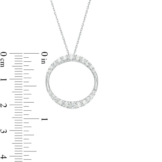 0.75 CT. T.W. Journey Diamond Circle Pendant in 10K White Gold