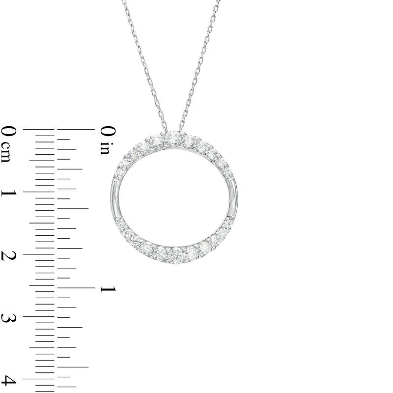 Main Image 3 of 0.75 CT. T.W. Journey Diamond Circle Pendant in 10K White Gold