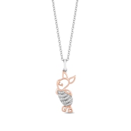 Disney Treasures Winnie the Pooh Diamond Accent Piglet Pendant in 10K Rose Gold and Sterling Silver