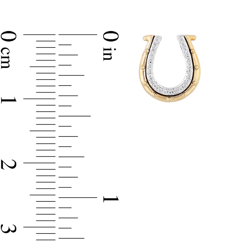 Main Image 3 of Disney Treasures Toy Story 0.085 CT. T.W. Diamond Horseshoe Stud Earrings in Sterling Silver and 10K Gold