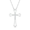 0.05 CT. T.W. Diamond Flared Outline Gothic-Style Cross Pendant in Sterling Silver
