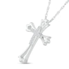 0.05 CT. T.W. Diamond Flared Outline Gothic-Style Cross Pendant in Sterling Silver