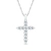 Thumbnail Image 0 of 0.25 CT. T.W. Diamond Cross Pendant in Sterling Silver