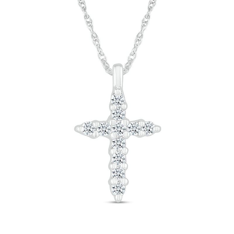 0.25 CT. T.W. Diamond Cross Pendant in Sterling Silver