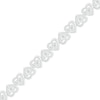 Thumbnail Image 1 of 0.10 CT. T.W. Diamond Mirrored Hearts Link Alternating Line Bracelet in Sterling Silver – 7.25"