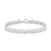 Thumbnail Image 2 of 0.10 CT. T.W. Diamond Mirrored Hearts Link Alternating Line Bracelet in Sterling Silver – 7.25"